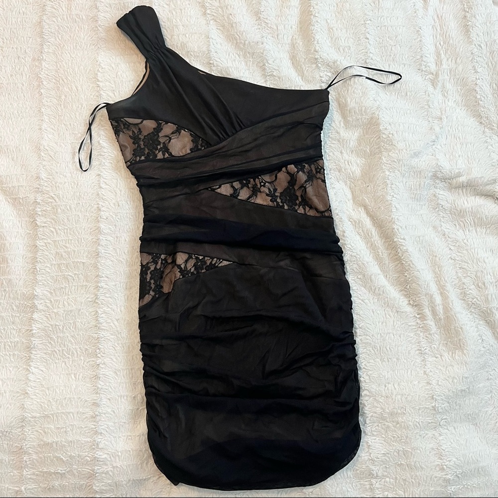 One Shoulder Black Dress